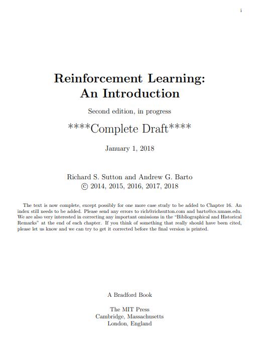 Reinforcement Learning An Introduction (2nd Edition) PDF 下载  图1