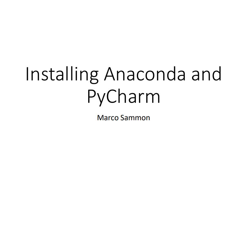 Installing Anaconda and PyCharm - Marco Sammon PDF  图1