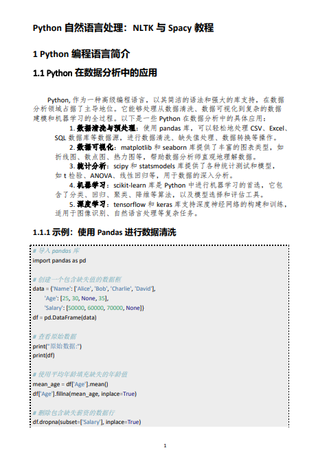 Python自然语言处理：NLTK与Spacy教程 PDF 下载 图1