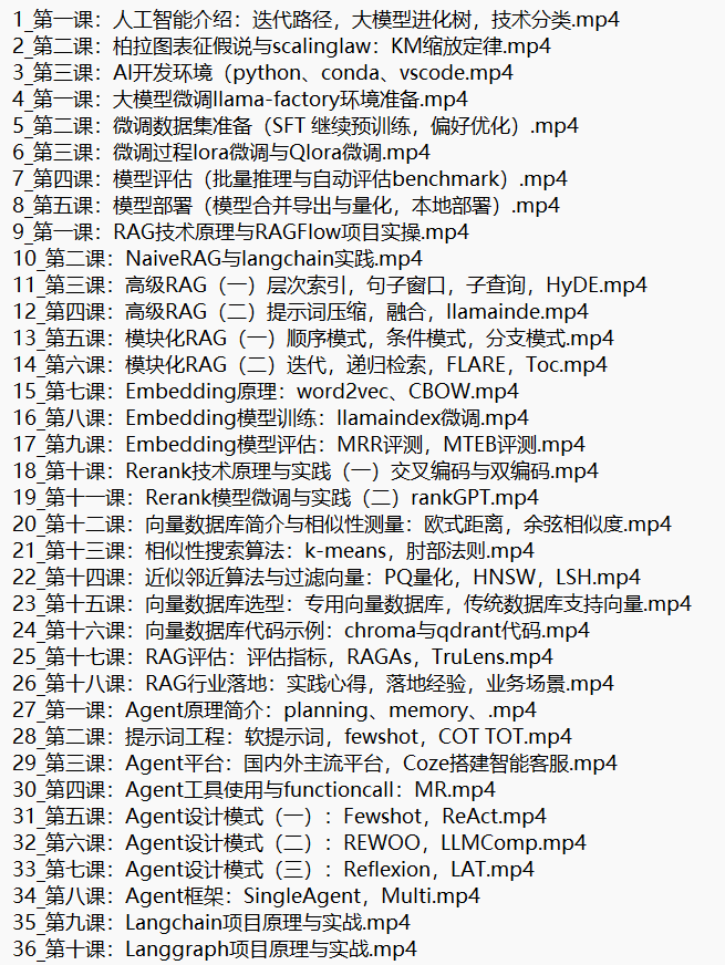 AI大模型应用开发模型训练RAG-Agent-AI项目实战 视频教程 下载 图1